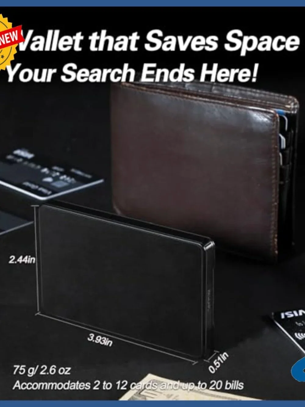 Slim RFID-Blocking Metal Wallet with Money Clip and Card Holder